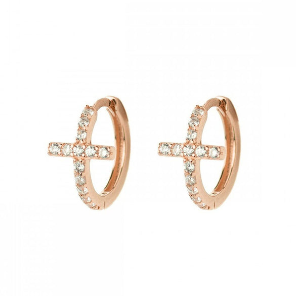 Copper Retro Cross Purely Handmade Earrings