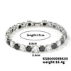 Copper Rhodium Plated Inlay Round Zircon Bracelets
