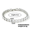 Copper Rhodium Plated Inlay Round Zircon Bracelets