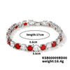 Copper Rhodium Plated Inlay Round Zircon Bracelets