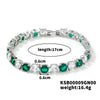 Copper Rhodium Plated Inlay Round Zircon Bracelets