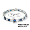 Copper Rhodium Plated Inlay Round Zircon Bracelets