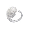 Copper Ring Inlaid With Pearls Geometric Heart Shape Light Luxury Style For Ladies