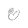 Copper Ring Inlaid With Pearls Geometric Heart Shape Light Luxury Style For Ladies