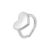 Copper Ring Inlaid With Pearls Geometric Heart Shape Light Luxury Style For Ladies