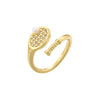 Copper Ring Inlaid With Pearls Geometric Heart Shape Light Luxury Style For Ladies
