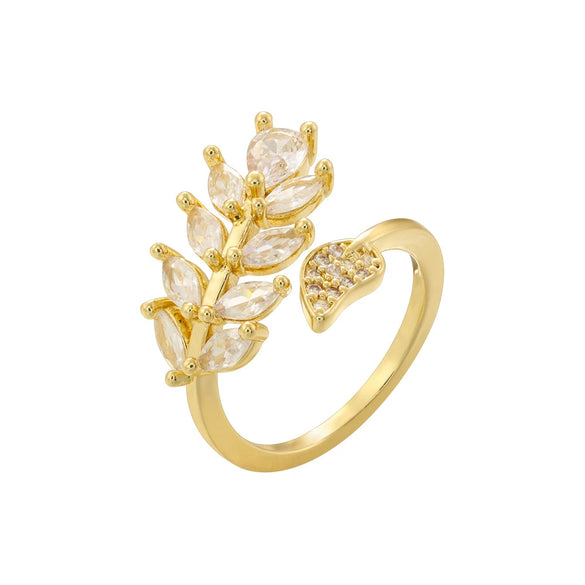 Copper Ring Inlaid With Pearls Geometric Heart Shape Light Luxury Style For Ladies
