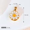 Copper Rotatable Sunflower And Leaf Style Pendant Necklace And Earrings Accessories With Electroplating