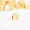 Copper Set Zircon Inlaid Dice Pendant Necklace With Letters Numbers Text Pattern And String Of Pearls Chain
