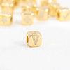 Copper Set Zircon Inlaid Dice Pendant Necklace With Letters Numbers Text Pattern And String Of Pearls Chain