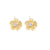 Copper Silver Needle Zircon Flower Earrings Retro Light Luxury Exquisite Elegant Design Sense Niche