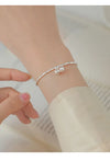 Copper Silver Plated Asymmetrical Ball Solid Color Bracelets