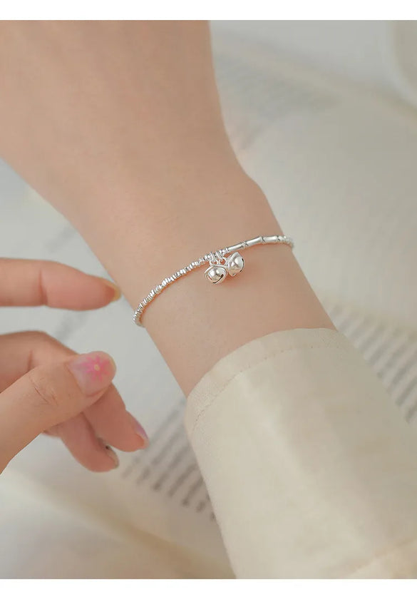 Copper Silver Plated Asymmetrical Ball Solid Color Bracelets