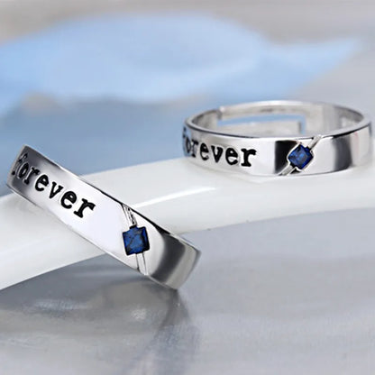 Copper Silver Plated Casual Simple Style Inlay Letter Zircon Open Rings