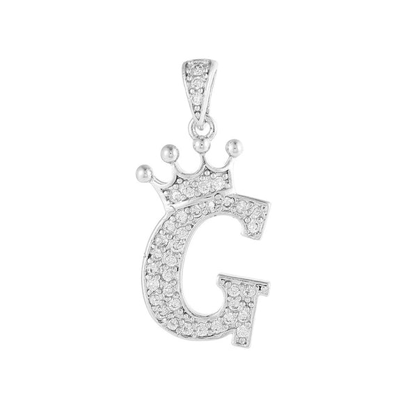 Copper Silver Plated Handmade Diy Pendant Accessories Set With Zircon And Letter Design For Necklace And Bracelet