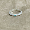 Copper Silver Plated Inlay Round Natural Stone Gem Rings