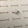 Copper Silver Plated Inlay Round Natural Stone Gem Rings