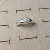 Copper Silver Plated Inlay Round Natural Stone Gem Rings