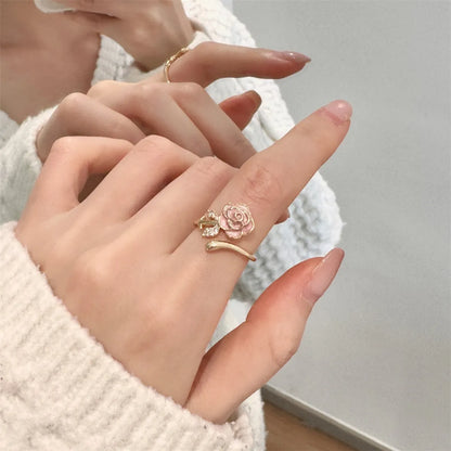 Copper Silver Plated Inlay Round Natural Stone Gem Rings