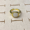 Copper Silver Plated Inlay Round Natural Stone Gem Rings