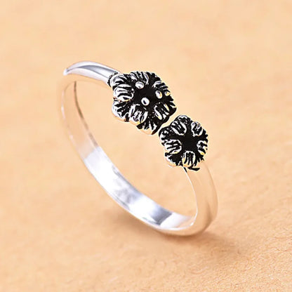 Copper Silver Plated Simple Style Flower Open Rings