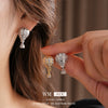 Copper Silver Zircon Geometric Hot Air Balloon Women's Earrings Highend Niche Fashion
