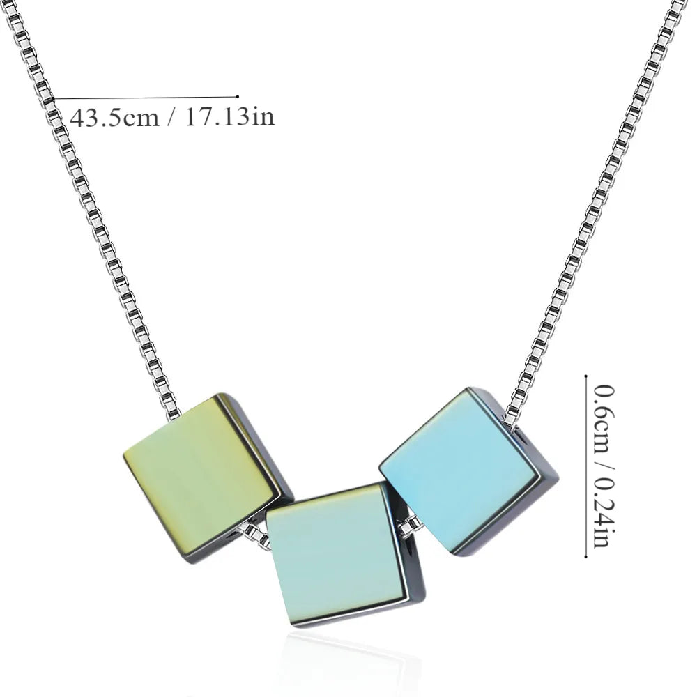 Copper Simple Style Buckle Chain Square Pendant Necklace