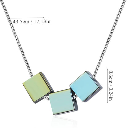 Copper Simple Style Buckle Chain Square Pendant Necklace