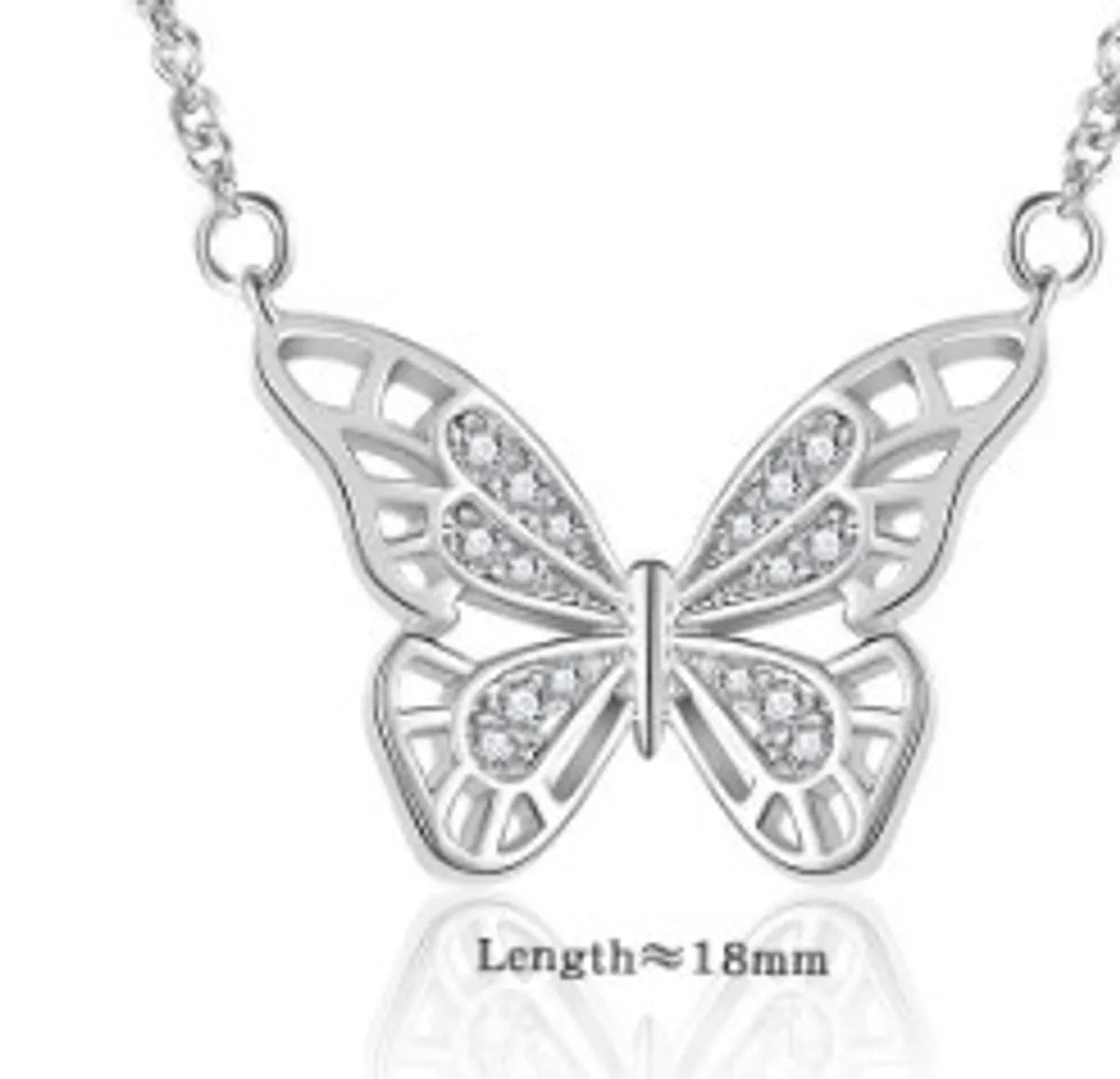 Copper Simple Style Butterfly Diamond Pendant Necklace