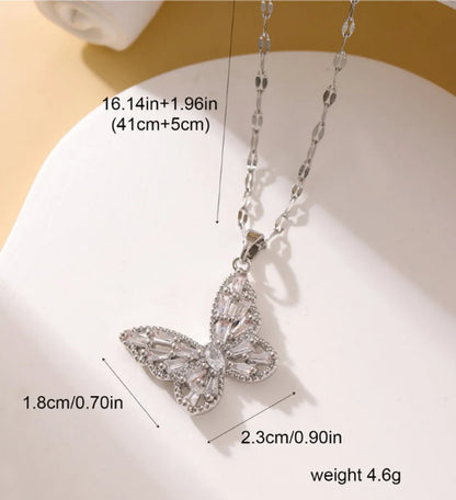 Copper Simple Style Butterfly Pendant Necklace