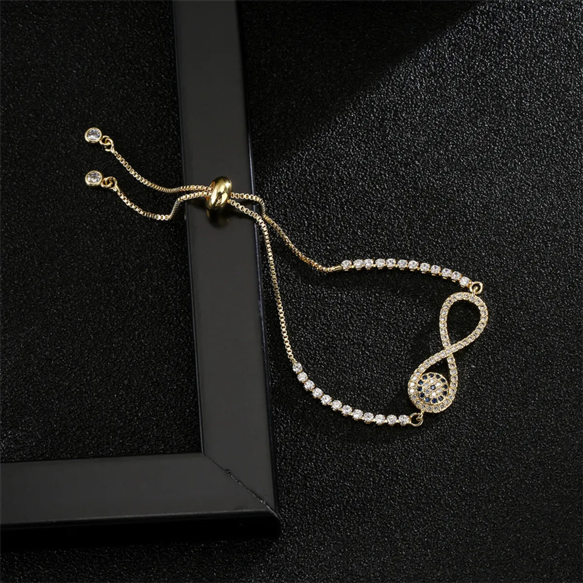 Copper Simple Style Classic Style Devil's Eye Infinity Hand Of Fatima Plating Inlay Zircon Bracelets