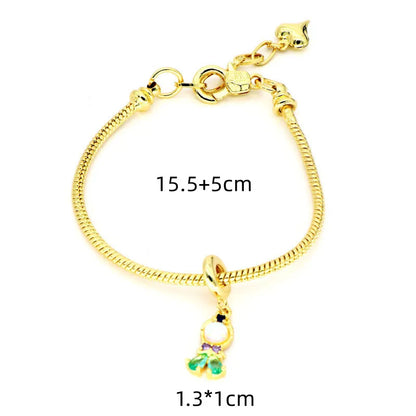 Copper Simple Style Inlay Cartoon Character Zircon Bracelets