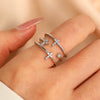 Copper Simple Style Inlay Cross Rhinestones Rings