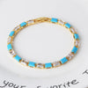 Copper Simple Style Inlay Round Turquoise Zircon Bracelets