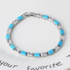 Copper Simple Style Inlay Round Turquoise Zircon Bracelets