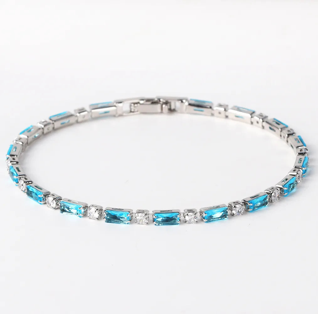 Copper Simple Style Inlay Round Zircon Bracelets