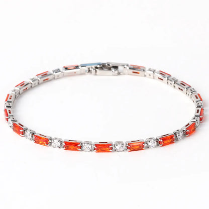 Copper Simple Style Inlay Round Zircon Bracelets