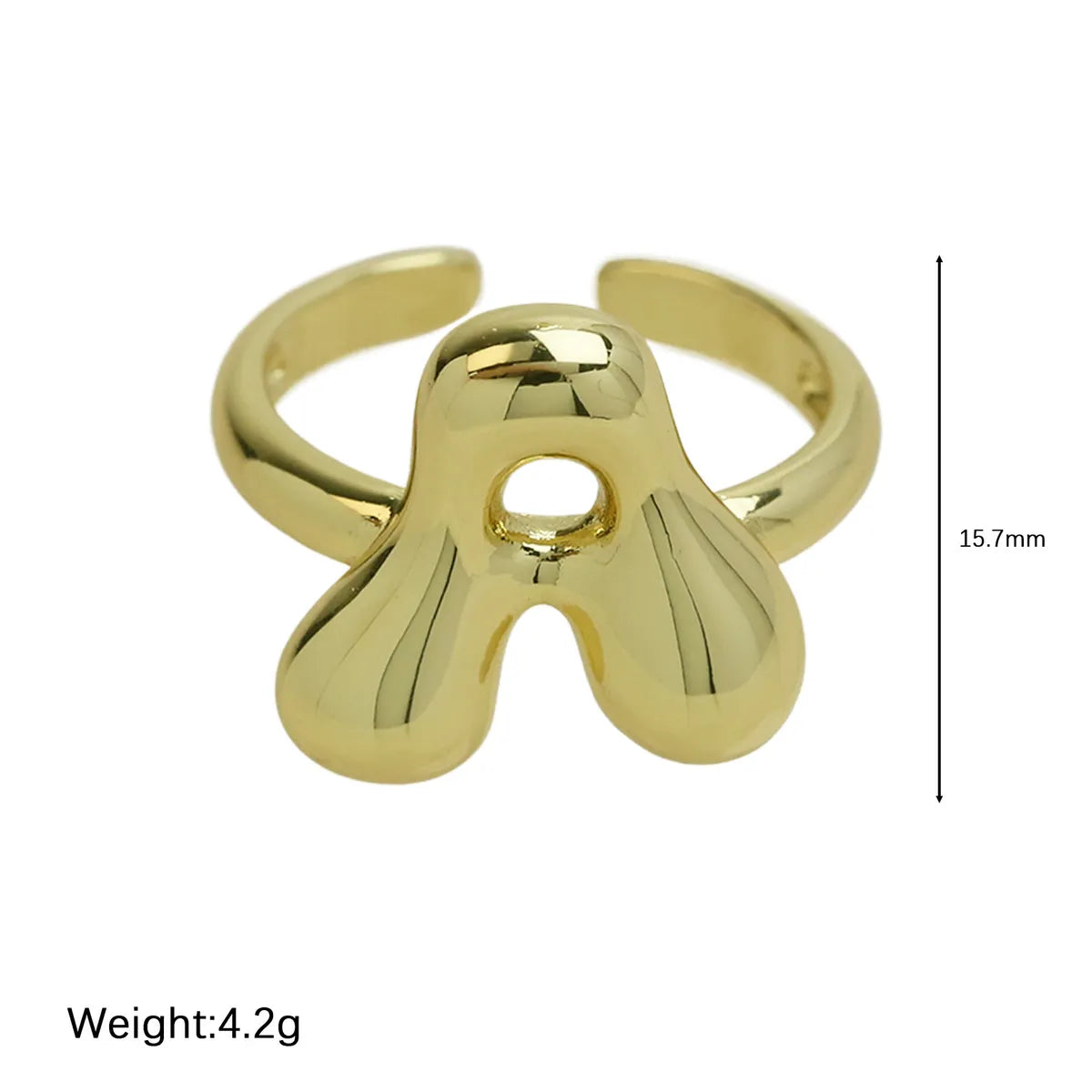 Copper Simple Style Irregular Plating Letter Open Rings