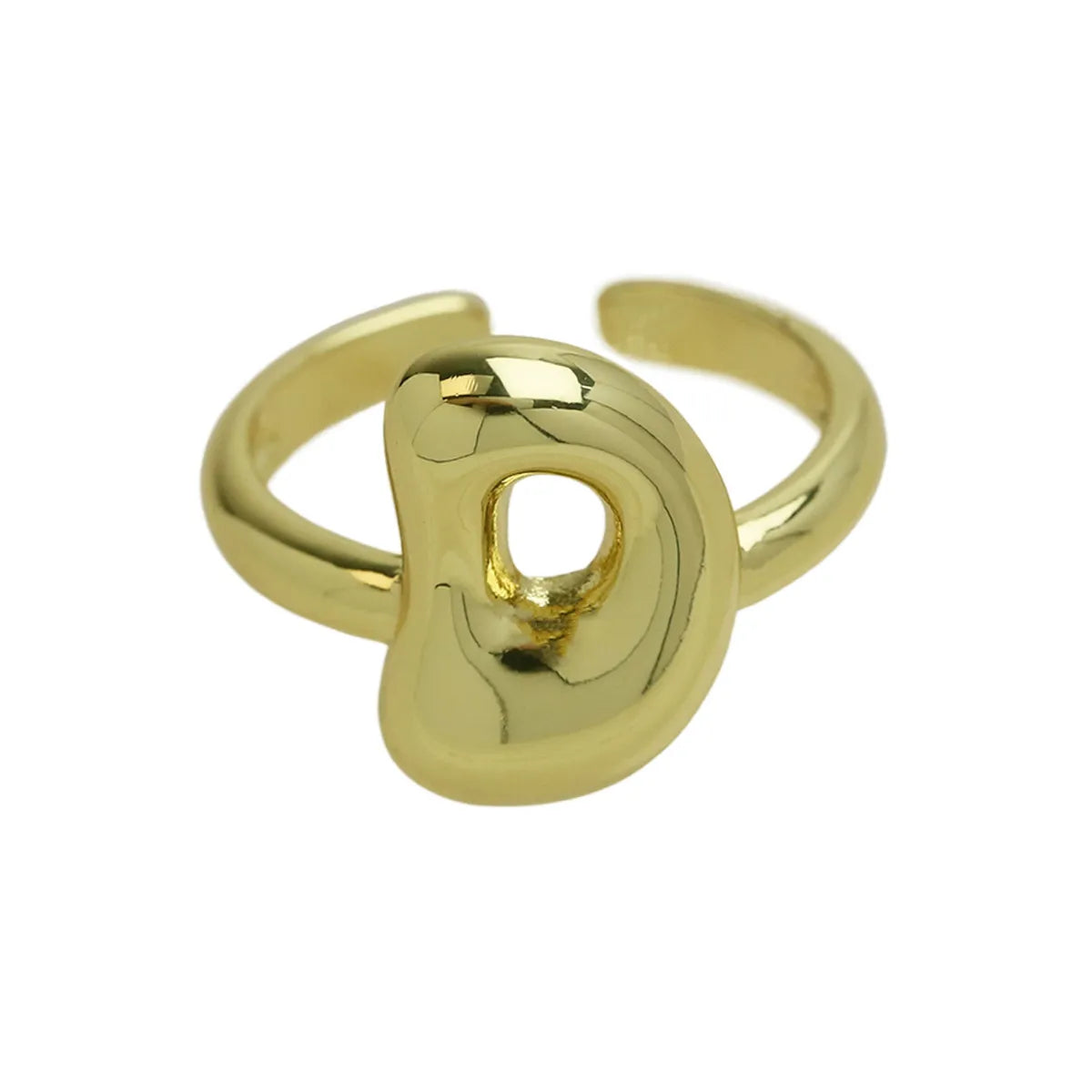 Copper Simple Style Irregular Plating Letter Open Rings