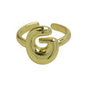 Copper Simple Style Irregular Plating Letter Open Rings