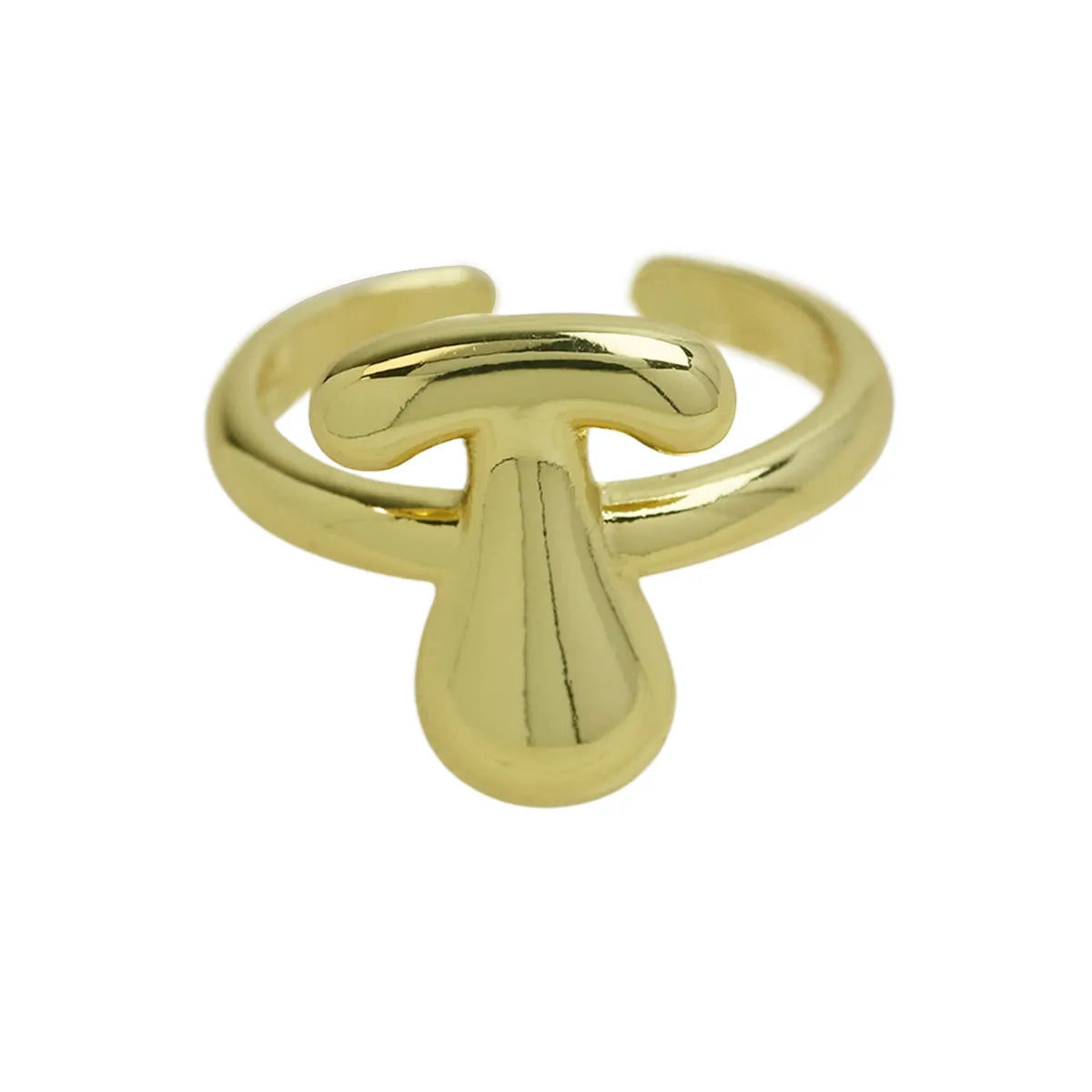 Copper Simple Style Irregular Plating Letter Open Rings