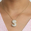 Copper Simple Style Plating Letter Zircon Pendant Necklace