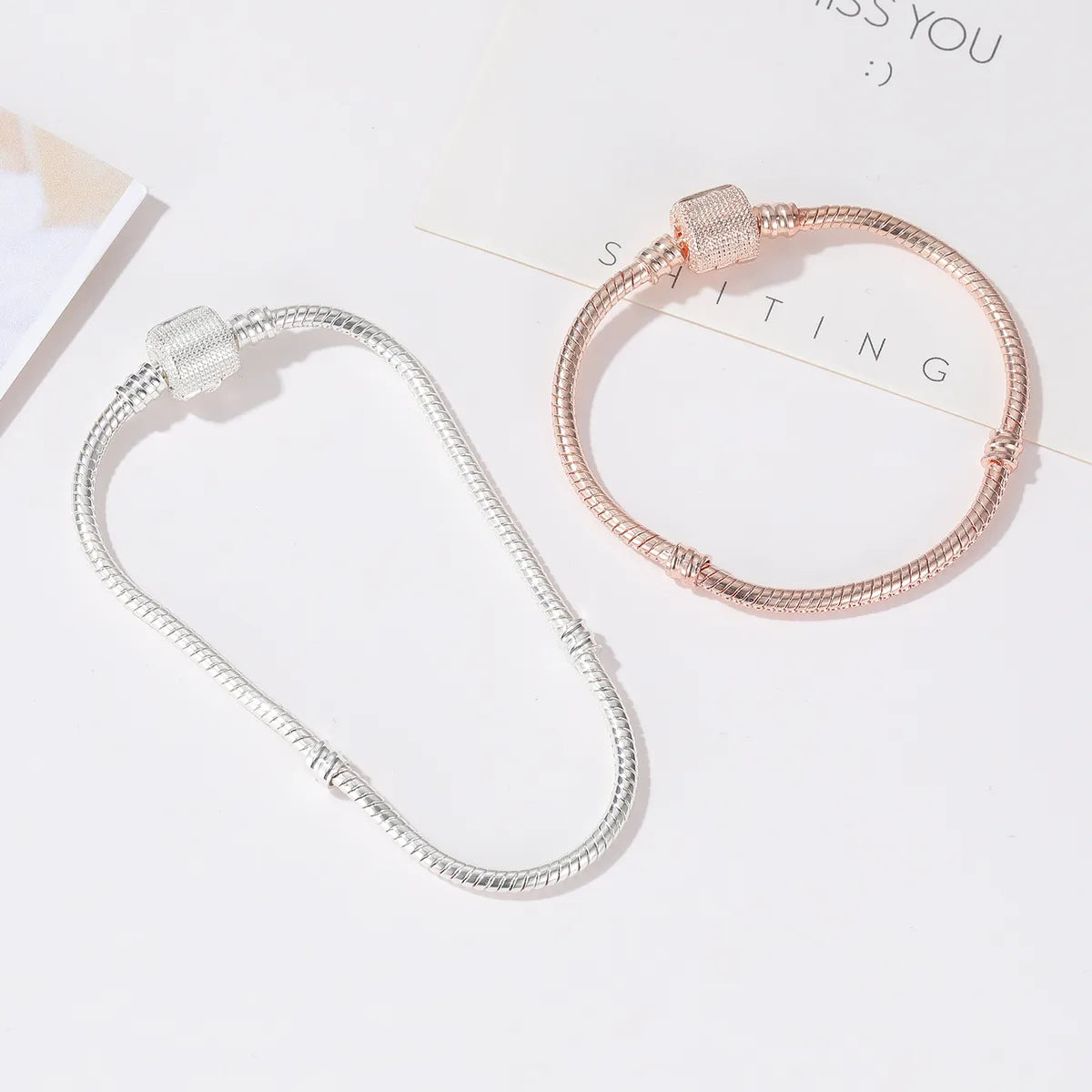 Copper Simple Style Plating Round Bracelets