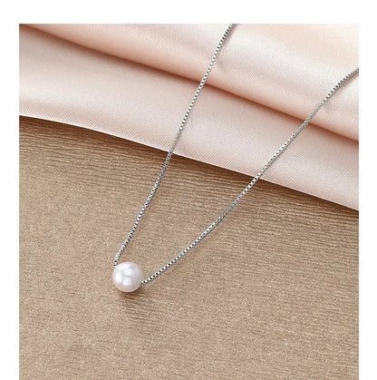 Copper Simple Style Round Plating Inlay Artificial Pearls Necklace