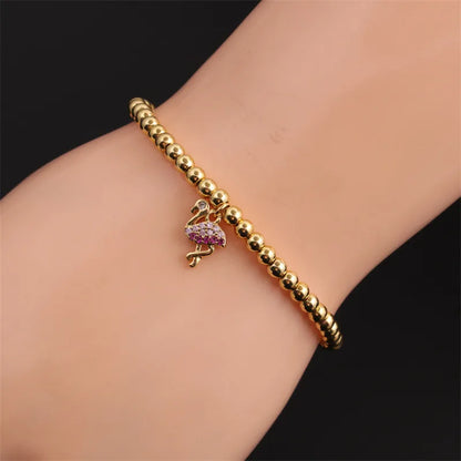 Copper Simple Style Shiny Beaded Inlay Animal Starfish Zircon Bracelets