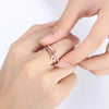 Copper Simple Style Shiny Hollow Out Inlay Circle Zircon Open Rings