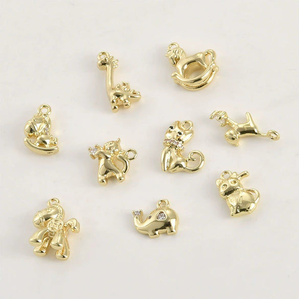 Copper Small Animal Pendant Electroplated Diy Handmade Jewelry Accessories