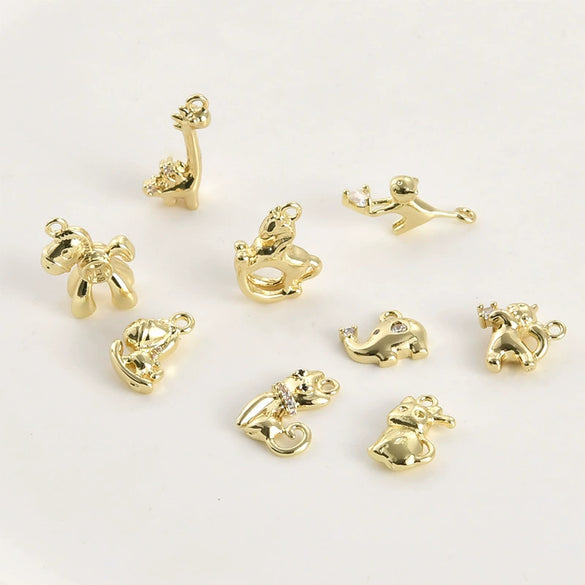 Copper Small Animal Pendant Electroplated Diy Handmade Jewelry Accessories