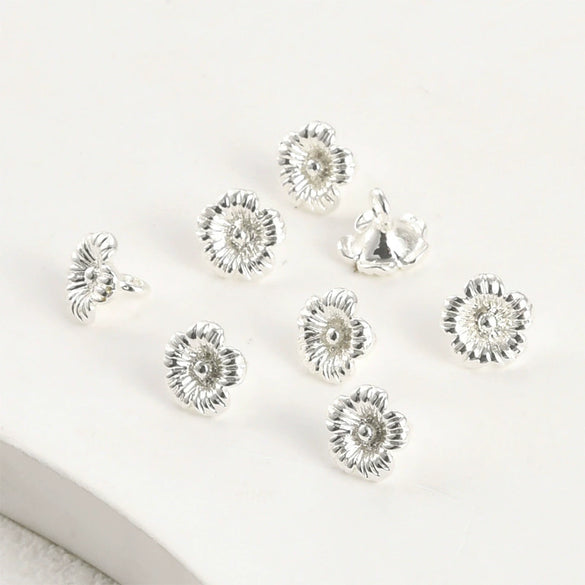 Copper Small Flower Spacer Bead Pendant Electroplated Diy Handmade Beaded Jewelry Accessories