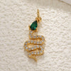 Copper Snake Pendant Necklace With Goldplated Color And Inlaid Zircon Animal Design Diy Accessories